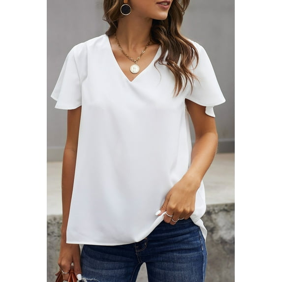 Redhotype Elegant V-Neck Tee: Versatile & Flattering, Perfect for Anytime!