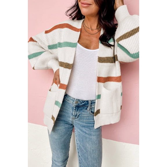 Redhotype Elevate Every Outfit: Striped Drop Shoulder Cardi - Versatile Style!