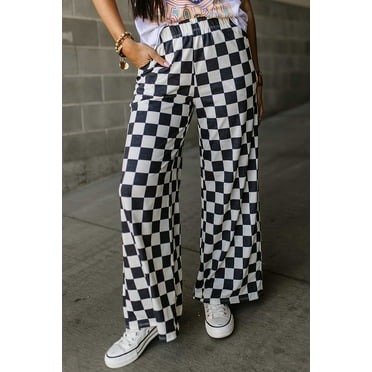 Redhotype Flirty Plaid Pants - Wide Leg, High Waist, Style Boost!