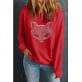 thumbnail image 1 of Redhotype Sparkling Rhinestone Fox Pullover - Chic, Drop Shoulder Sweater for Daily Wear, 1 of 5