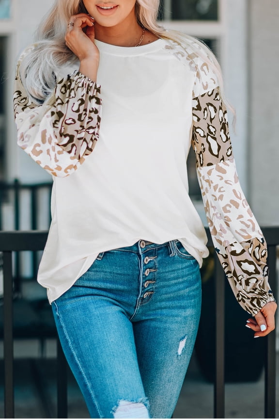 Stylish Beige Leopard Bubble Top - Easy Casual Chic!