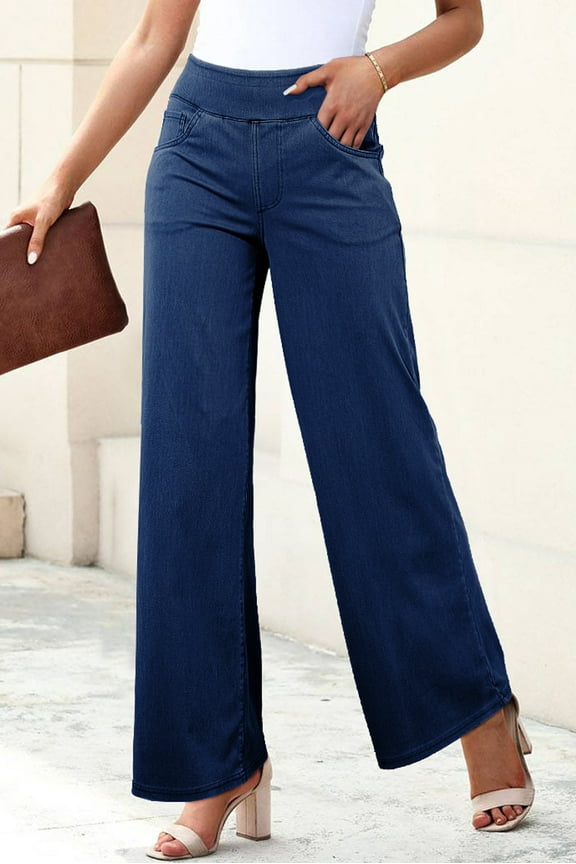 Stylish Blue Flowy Jeans - Flattering for Every Woman