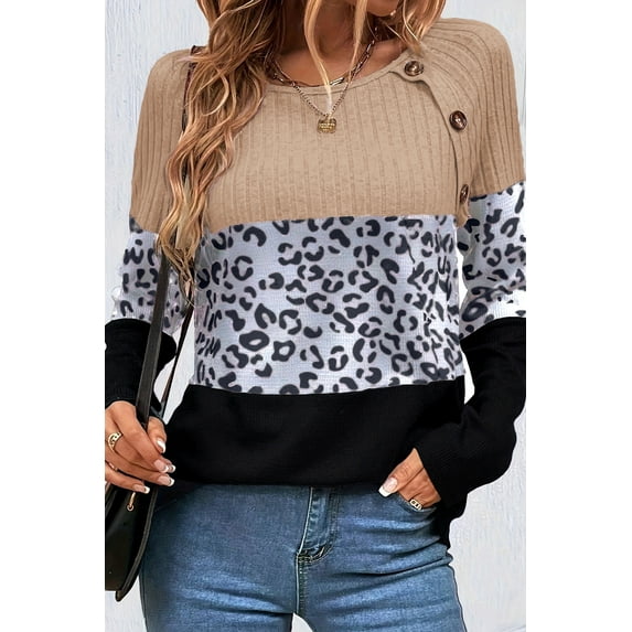 Redhotype Vibrant Cheetah Print Tee - Chic, Long-Sleeve Style!