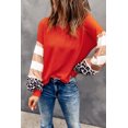 thumbnail image 1 of Redhotype Vibrant Leopard Knit Top | Sleek Fit | Long Sleeves | Trendy, 1 of 8