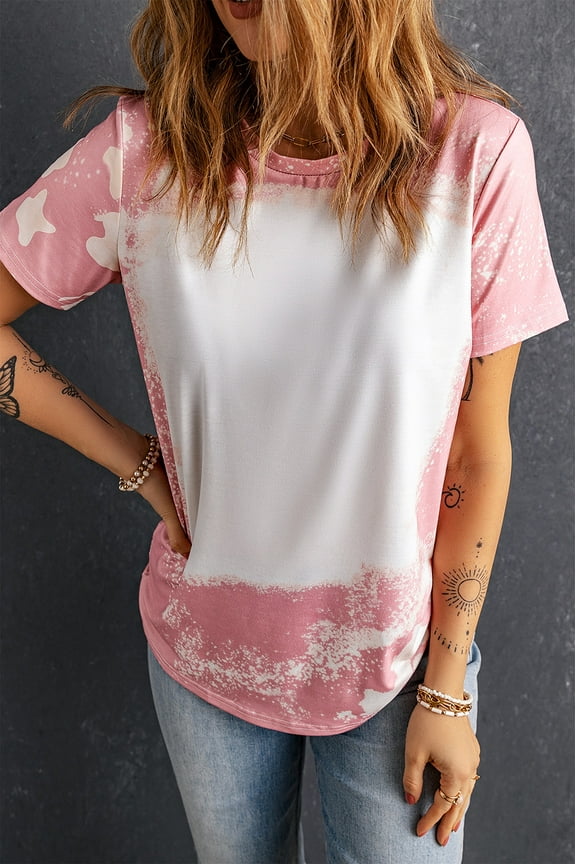Vibrant Tie Dye V-Neck Tee - Soft, Stylish Casual for Women