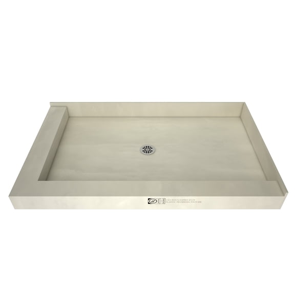 Redi Base 42 x 60 Shower Pan Center Drain Left Dual Curb