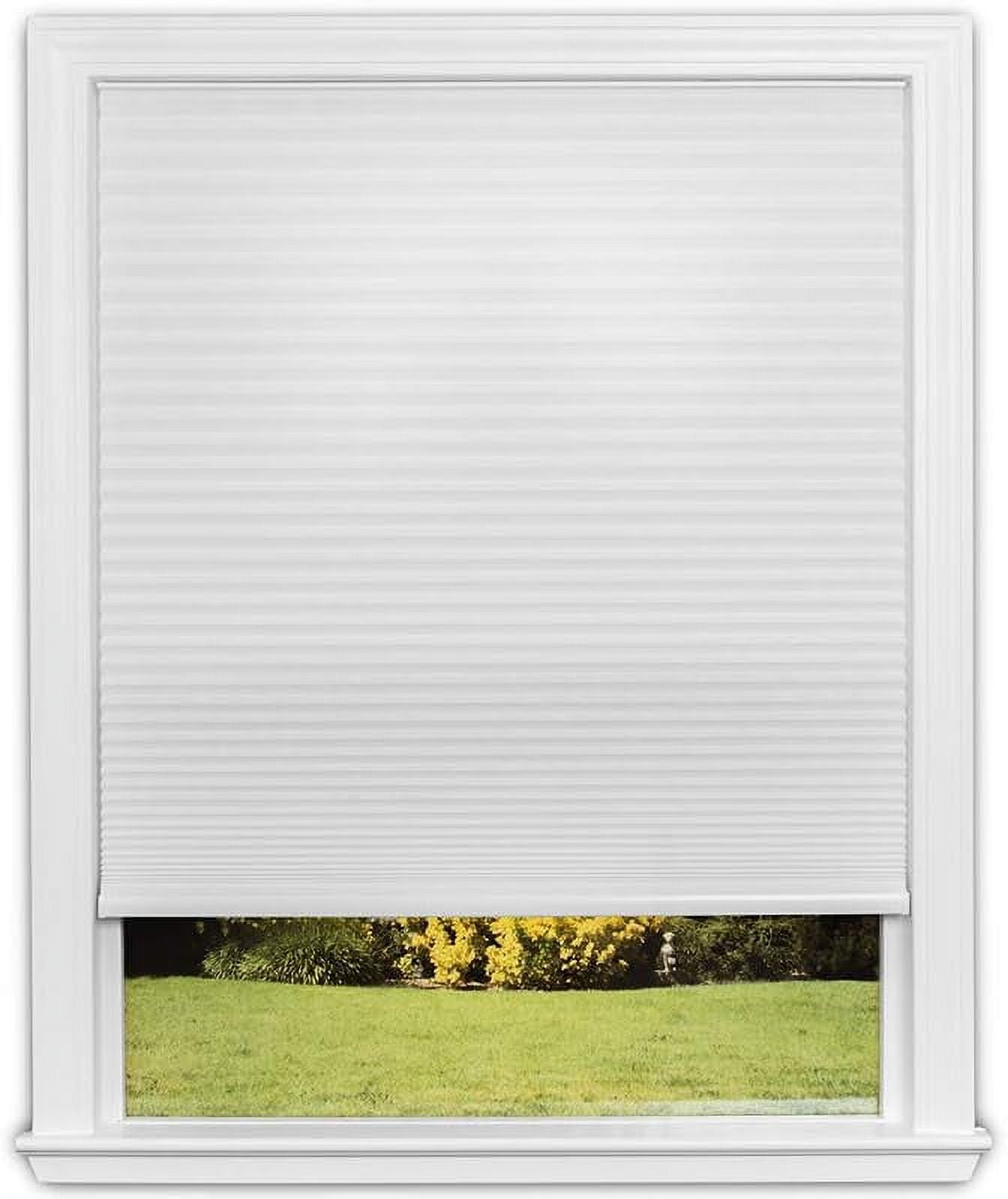Redi Shade Easy Lift No Tools Trim-at-Home Cordless Cellular Light Filtering Shade White, 60" x 64"