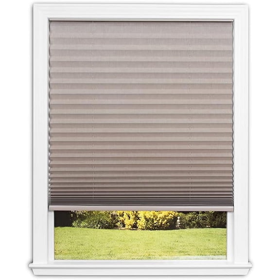Redi Shade Easy Lift No Tools Trim-at-Home Cordless Pleated Light Blocking Shade Natural, 48" x 64"