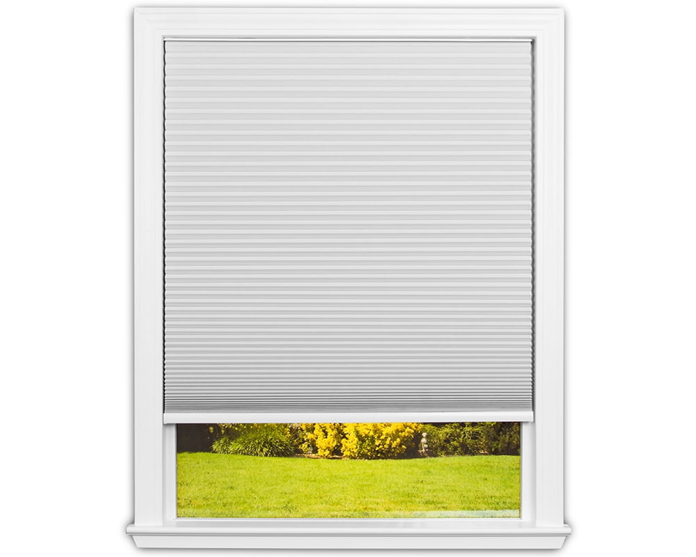 Redi Shade No Tools Easy Lift Trim-at-Home Cordless Cellular Blackout Shade White, 48" W x 64" L, (Fits windows 31"- 48")