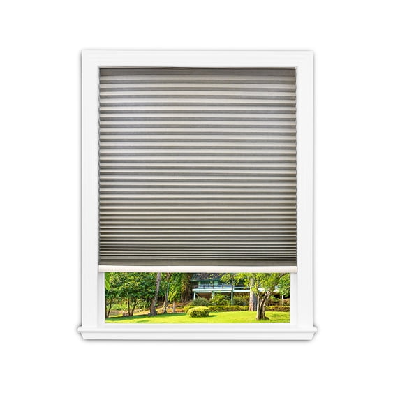 Redi Shade No Tools Easy Lift Trim-at-Home Cordless Cellular Light Filtering Fabric Shade Gray, 36" W x 64" L, (Fits windows 19"- 36")