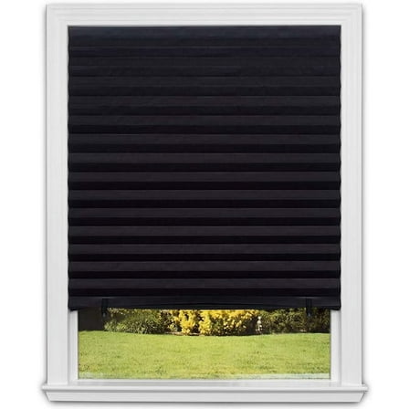 Redi Shade No Tools Original Blackout Pleated Paper Shade Black, 36 in x 72 in