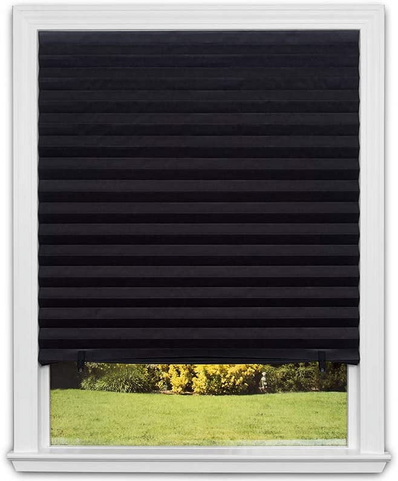 Redi Shade No Tools Original Blackout Pleated Paper Shade Black, 48" W x 72" L, 6 Pack