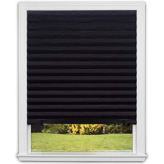 Redi Shade No Tools Original Blackout Pleated Paper Shade Black, 48" W x 72" L, 6 Pack
