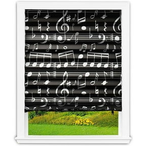 Redi Shade No Tools Original Blackout Pleated Paper Shade Music, 36" W x 72" L, 4 Pack