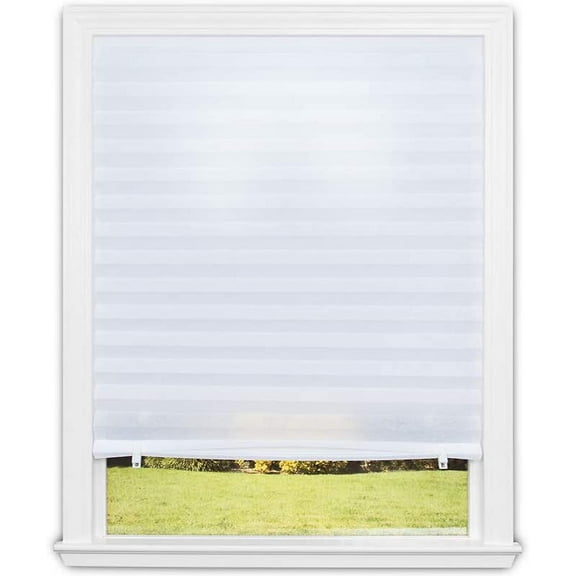 Redi Shade No Tools Original Light Filtering Pleated Fabric Shade White, 36 in x 72 in, 2-Pack