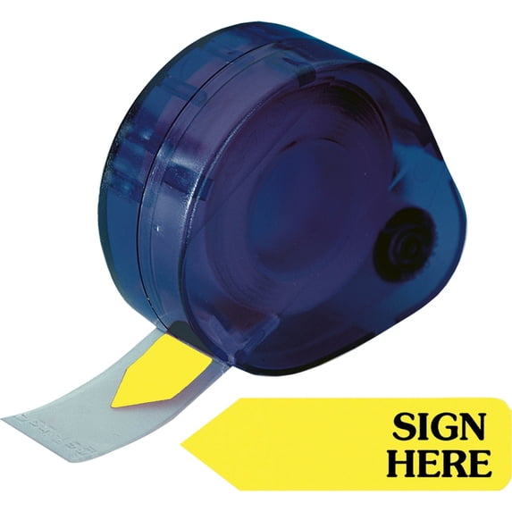 Redi-Tag, RTG81014, Sign Here Removable Flags In Dispenser, 120 / Pack, Yellow