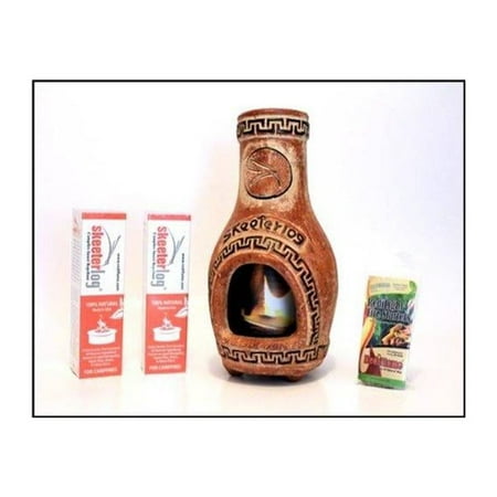 RediFlame Kit 14” Handmade Clay Natural Chimineas with 2 All Natural Insect Repellents