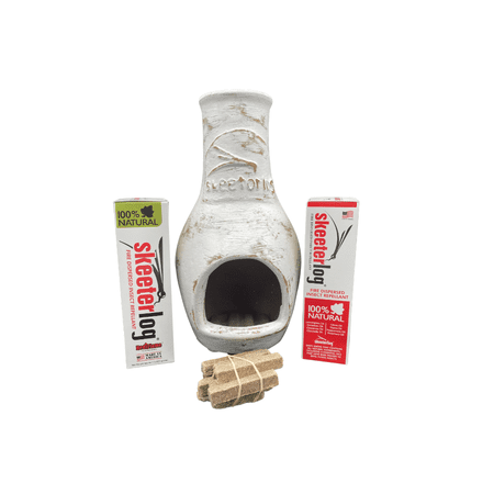 RediFlame Kit 14” Handmade Clay Natural Chimineas with 2 All Natural Insect Repellents