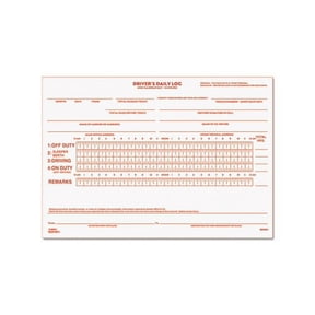 Redifoam Driver's Daily Log,7 7/8''x 5 1/2'', Red/White