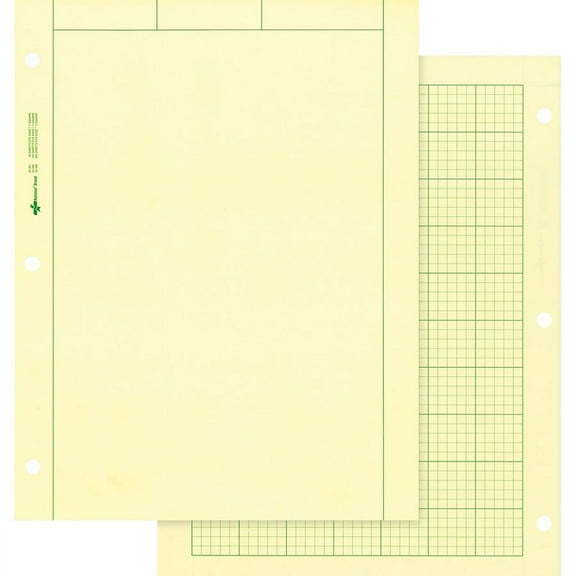 Rediform Computation Pads - Letter - 100 Sheets - Stapled/Glued - 8 1/2" x 11" - Green Paper - Subject - 100 / Pad | Bundle of 5 Pads