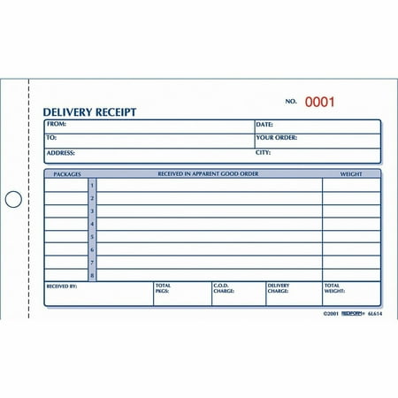 Rediform Delivery Receipt Book, White