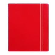 FILOFAX REFILLABLE NOTEBOOK CLASSIC, 9.25" x 7.25" Red - Elegant leather-look cover with moveable pages - Elastic closure, index, pocket and page marker B115902U