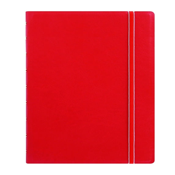 FILOFAX REFILLABLE NOTEBOOK CLASSIC, 9.25" x 7.25" Red - Elegant leather-look cover with moveable pages - Elastic closure, index, pocket and page marker (B115902U)
