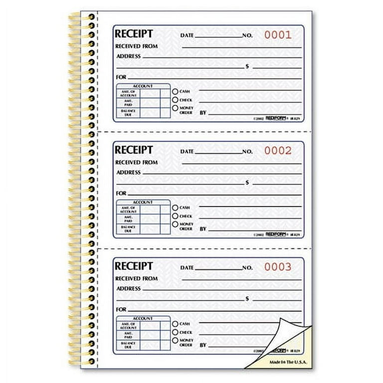 Gold Standard Money Receipt Book, Two-Part Carbonless, 5 x 2.75, 3 Forms/Sheet, 225 Forms Total Gold Standard Money Receipt Book, Two-Part Carbonless, 5 x 2.75, 3 Forms/Sheet, 225 Forms Total