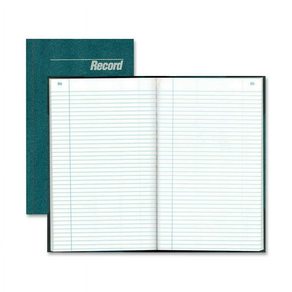 Rediform Granite Series Record Books - 300 Sheet(s) - Gummed - 7.25" x 12.25" Sheet Size - Blue - White Sheet(s) - Blue Print Color - Blue Cover - Rec | Bundle of 2 Each