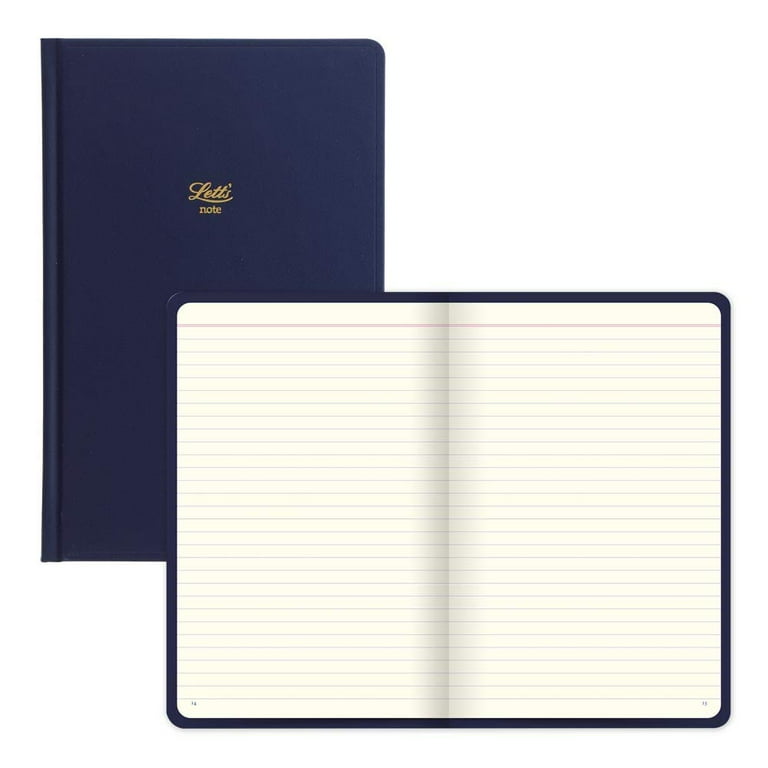 Letts Of London Icon Notebook In Navy - 240 Page Ruled Hardback With Gold Foil, Cream Paper & Back Pocket