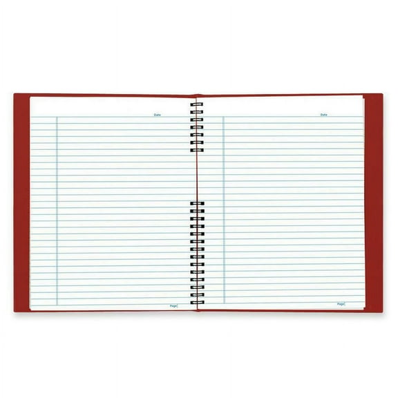 Rediform NotePro Twin - wire Composition Notebook - Letter - 200 Sheets - Twin Wirebound - 8 1/2" x 11" - White Paper - Red Cover Lizard - Pocket, Aci | Bundle of 2 Each