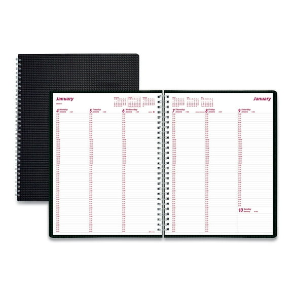 Rediform Office Products Duraflex Weekly Planner, 11" x 8.5", Black, 2021