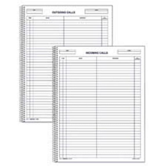 Rediform Office Products  Incoming-Outgoing Call Register- 100 Shts-Bk- 11in.x8-.50in.- WE