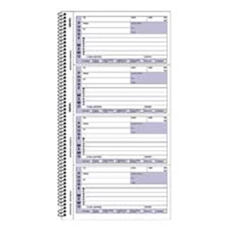 Rediform Office Products RED50076 Telephone Call Record Book- 11in.x5-.75in.- White-Canary