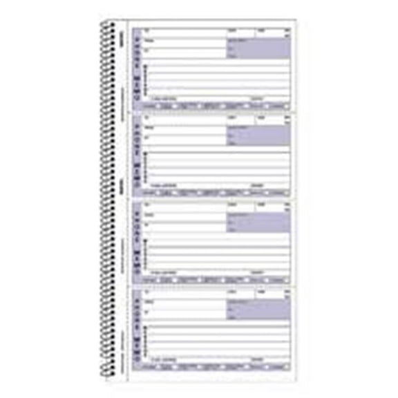 Rediform Office Products RED50076 Telephone Call Record Book- 11in.x5-.75in.- White-Canary
