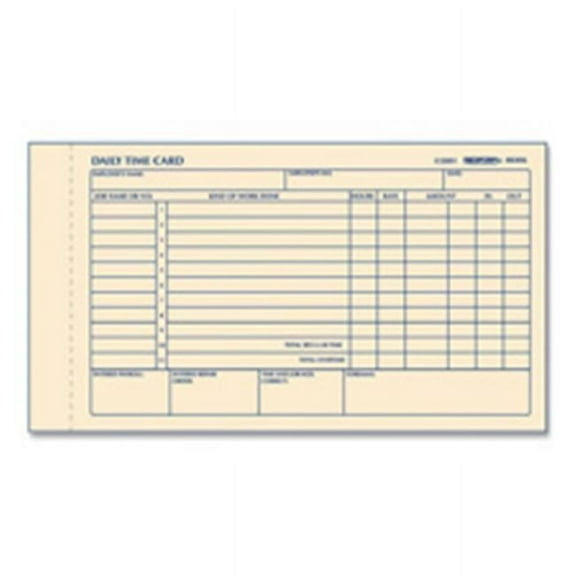 Rediform Office Products  Time Card Pads- For Daily Time-2 Page- 4-.25in.x7in.- Manila