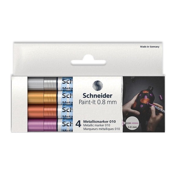 Rediform PSYML01011501 0.8 mm Tip Set I Paint-It Metallic Marker, 4 Count