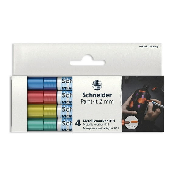 Rediform PSYML01111502 2 mm Tip Set II Paint-It Metallic Marker, 4 Count