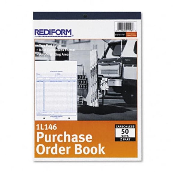 Rediform Purchase Order Bottom Punch Letter Carbonless 2-Part 50 Sets/Book - Blue-Gray White