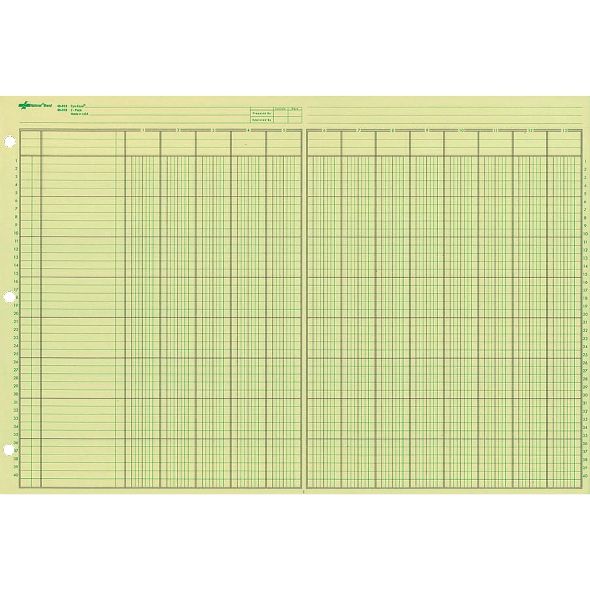 Rediform, RED45613, National Side Punched Analysis Pads, 50 / Pad - image 1 of 2
