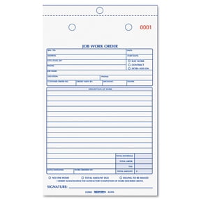 Rediform, RED4L456, 2-part Job Work Order Book, 1 Each