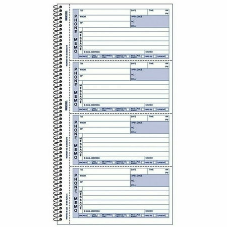 Rediform, RED50076, Memo Style Phone Message Book, 1 Each, White,Canary