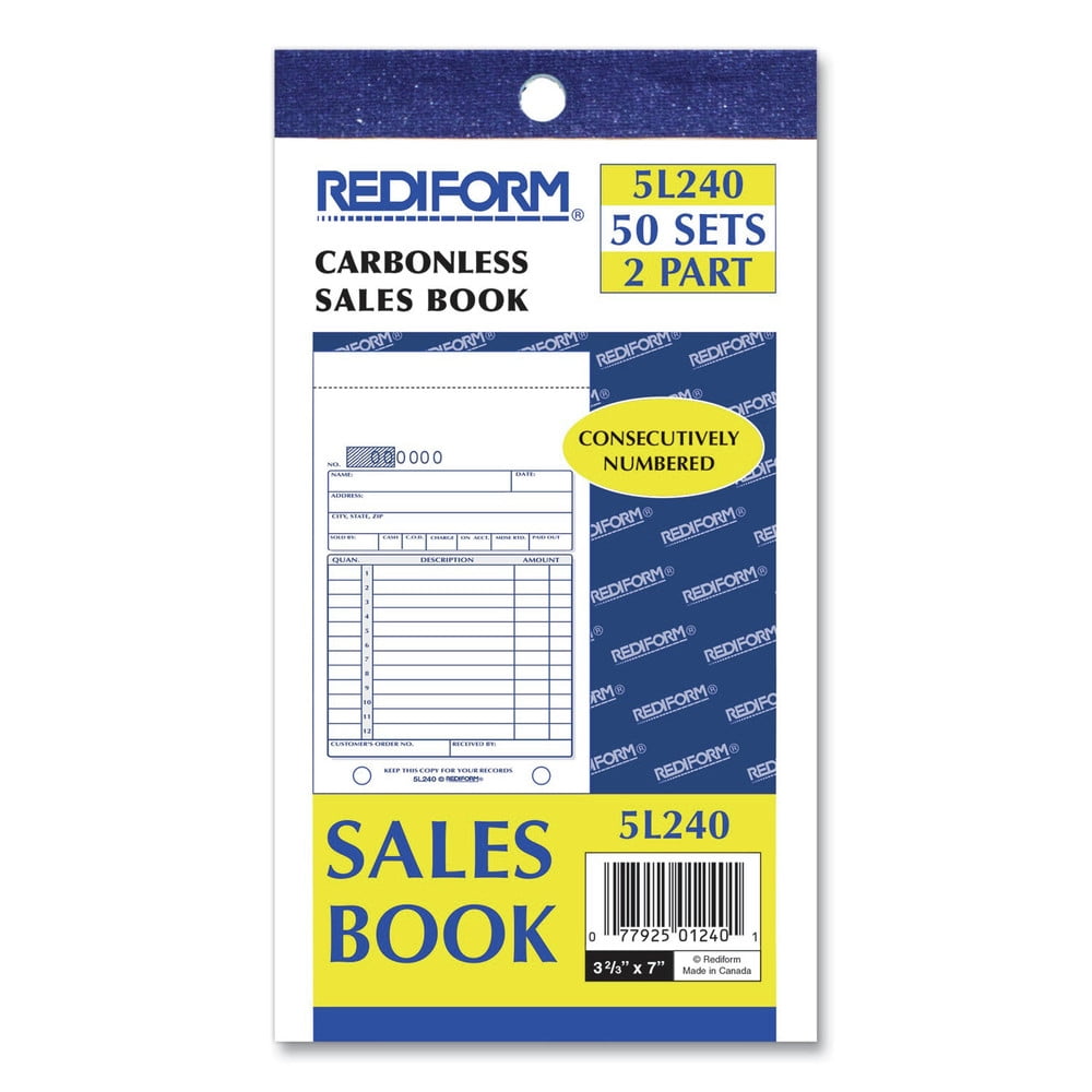 Rediform, RED5L240, Carbonless 2-part Sales Book Forms, 1 Each ...