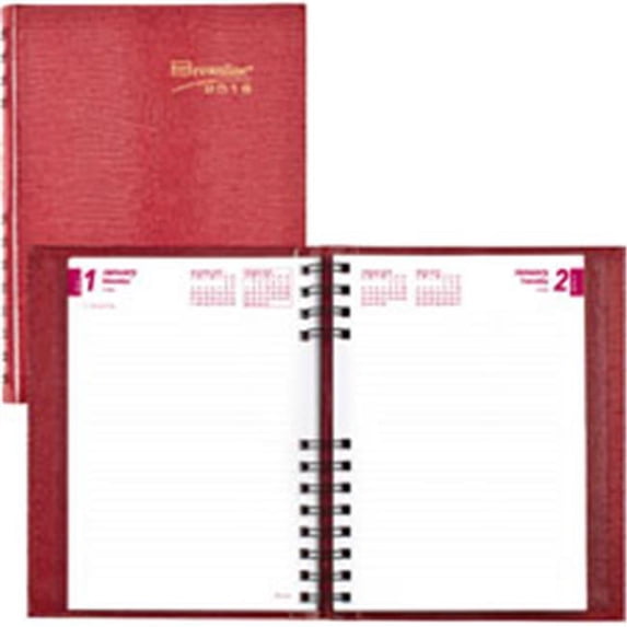 Rediform REDCB389CRED Coilpro Daily Hard Cover Planner, Red - 8.6 x 6.5 x 1.1 in.