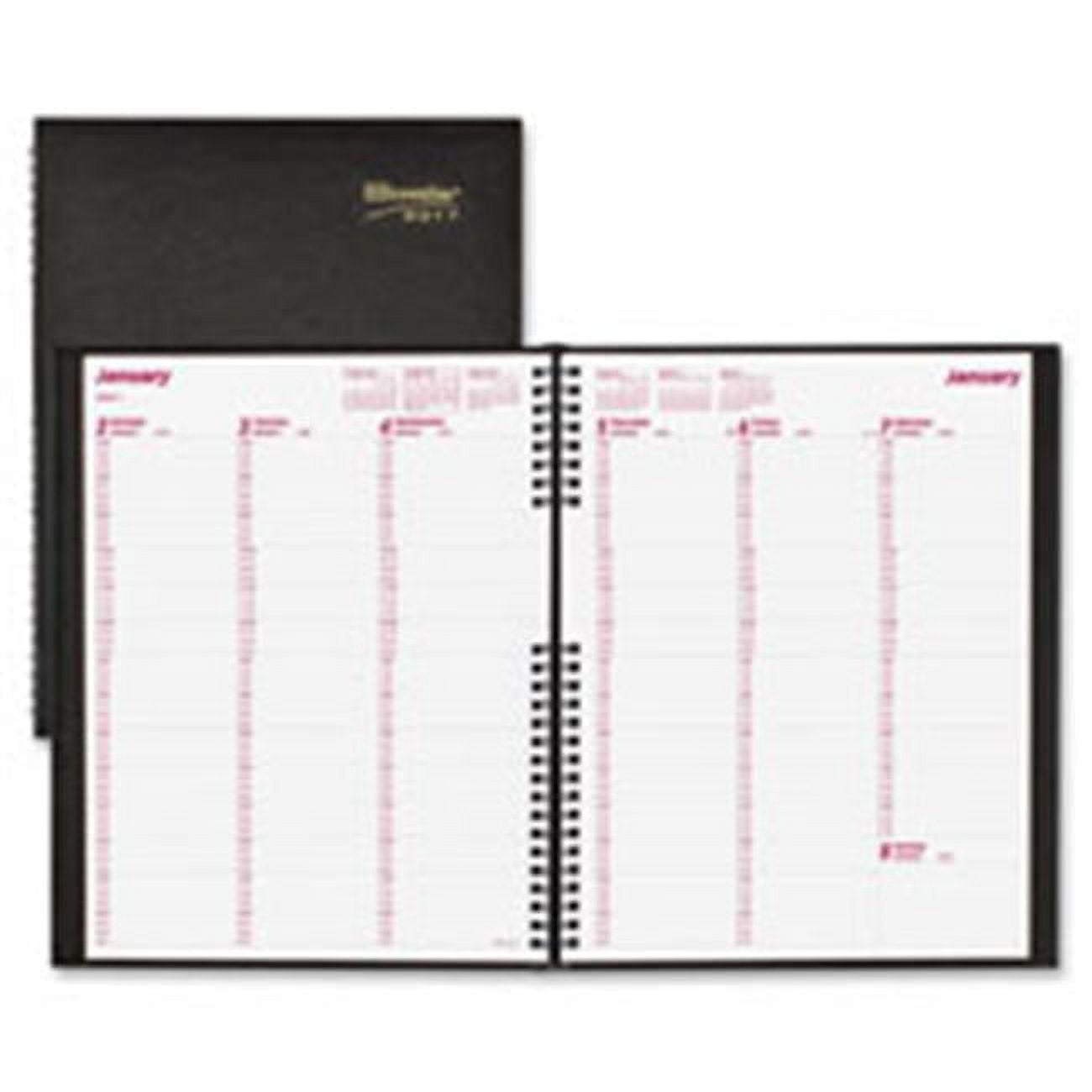 Rediform REDCB950CBLK Coilpro Twin Wire Weekly Planner, Black - 8.5 x 11 in.