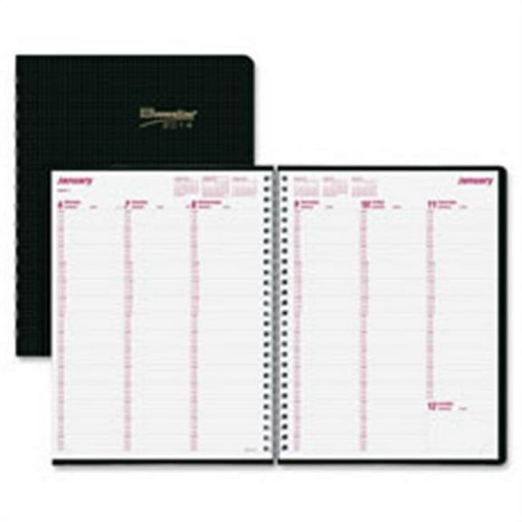 Rediform REDCB950VBLK Weekly Planner- 1PPW- 12Mths Jan-Dec- Black