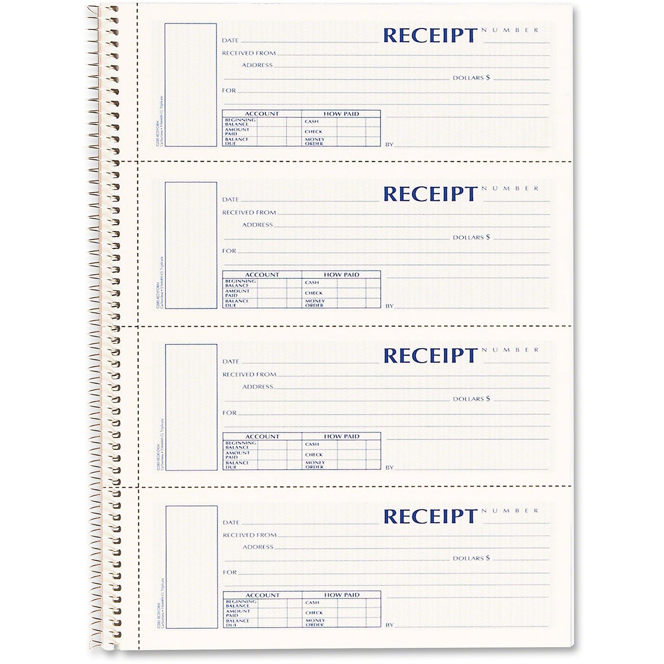 Rediform, REDS16444WCL, 3-part Wirebound Money Receipt Book, 1 Each, Pink,White