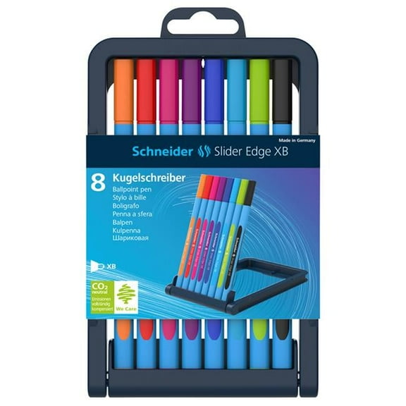 Rediform Schneider Slider Edge XB Ballpoint Pen, Assorted Color - 8 Piece