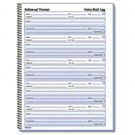 Rediform Voice Mail Message Log 8 x 10-5/8 500 Sets/Book