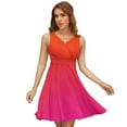thumbnail image 1 of Redish Pink Gradient Sleeveless Dress Women Summer Evening Dresses Ladies Sundress, 1 of 7